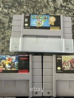 Super Nintendo SNES System Console Lot Tested & Working With 7 Games SNS-001 Mario