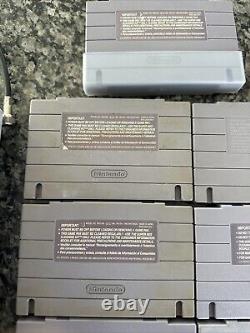 Super Nintendo SNES System Console Lot Tested & Working With 7 Games SNS-001 Mario