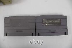 Super Nintendo SNES System Console OEM Controllers Bundle Lot + 2 Games Lot