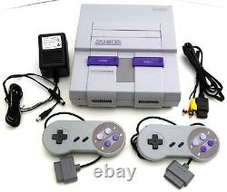 Super Nintendo SNES System Console With 2 Controllers, AC & A/V Cords