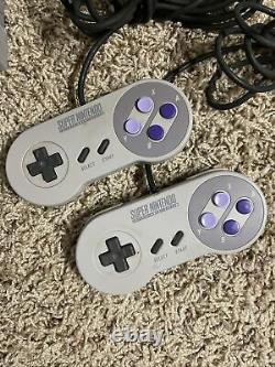 Super Nintendo SNES System Console With 2 OEM Controllers, Cables and 4 Games
