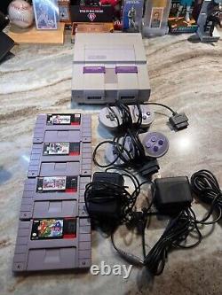 Super Nintendo SNES System Console With 2 OEM Controllers + Games! Authentic