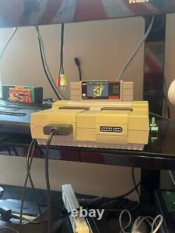Super Nintendo SNES System Console With 3 Games, 1 Control, Authentic & Clean