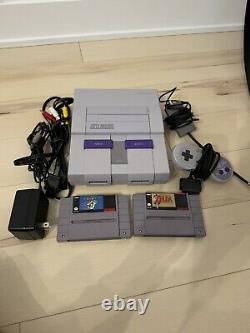Super Nintendo SNES System Console With OEM Controller Authentic W Zelda & Mario