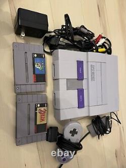 Super Nintendo SNES System Console With OEM Controller Authentic W Zelda & Mario
