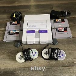 Super Nintendo SNES System Console with1 OEM Controller AUTHENTIC TESTED + 4 Games