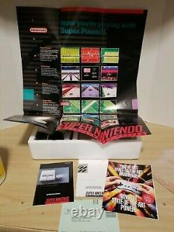 Super Nintendo SNES System Control Set Console & Games Original BOX Works