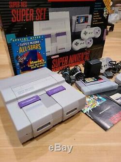 Super Nintendo SNES System Game Console Mario All Stars Version Open Box Tested