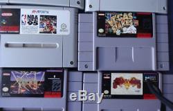 Super Nintendo SNES Video Game Console Bundle, 2 Controllers & 6 Games AD 29 etc