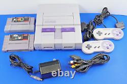 Super Nintendo SNES Video Game Console Bundle (Nintendo OEM) + 2 Games Tested
