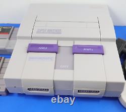 Super Nintendo SNES Video Game Console Bundle (Nintendo OEM) + 2 Games Tested