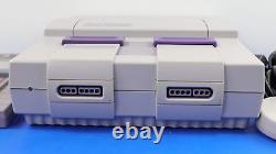 Super Nintendo SNES Video Game Console Bundle (Nintendo OEM) + 2 Games Tested
