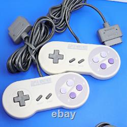 Super Nintendo SNES Video Game Console Bundle (Nintendo OEM) + 2 Games Tested