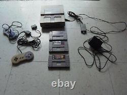 Super Nintendo SNES Video Game system bundle with games