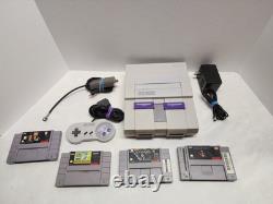 Super Nintendo-SNES With One Controller and Four games