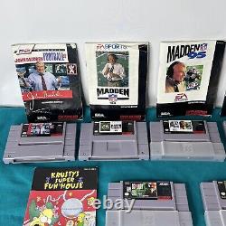 Super Nintendo SNES Zelda Mario Krusty's Big Hurt Madden Game Lot Of 11 Games