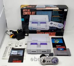 Super Nintendo SNES in Box with Manual, OEM Controller & Super Mario World TESTED
