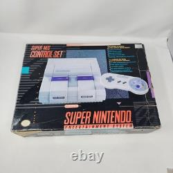 Super Nintendo SNES in Box with Manual, OEM Controller & Super Mario World TESTED