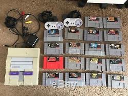 Super Nintendo SNES system console with 18 games, 2 Controllers lot (Marvel, DC)