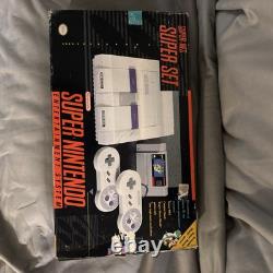 Super Nintendo Super Mario Super Set SNES Console In Box With 7 Games TESTED