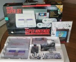 Super Nintendo Super Set (SNES) Complete in Box CIB with Mario World Near Mint