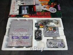 Super Nintendo System SNES Console Donkey Kong Country Set CIB Complete in Box
