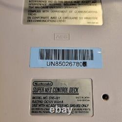 Super Nintendo System SNES Official Complete SNS-001 Tested Works 2 Games