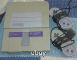 Super Nintendo System Tested Working with 2 controllers SNES Console NTSC USA