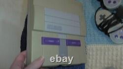 Super Nintendo System Tested Working with 2 controllers SNES Console NTSC USA