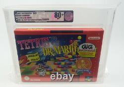 Super Nintendo Tetris & Dr. Mario SNES VGA 80+ Near Mint PAL ESP/ITA