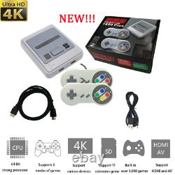 Super Nintendo Video Game Console 4K HDMI 1600 Retro GameS SNES NES PS1 HDMI