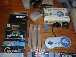 Super Nintendo ZELDA BUNDLE SNES console with 25 games & LOTS controllers lot