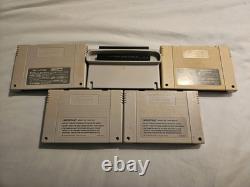 Super Nintendo console 4 Games Mario World Bomberman SNES Bundle
