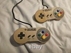 Super Nintendo console 4 Games Mario World Bomberman SNES Bundle