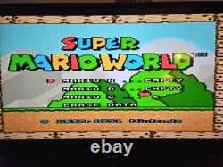 Super Nintendo console 4 Games Mario World Bomberman SNES Bundle