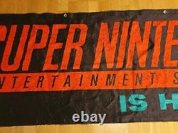 Super Nintendo is here SNES Banner Store Display Sign NES Super Mario