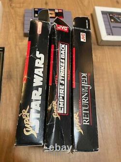 Super Star Wars Empire Strikes Back Return Jedi Super Nintendo SNES Boxed Box