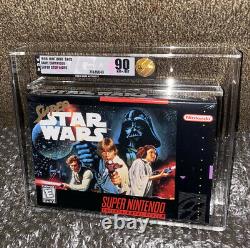 Super Star Wars VGA 90 GOLD! SNES V-SEAM RARE MINT BLACK LABEL! Super Nintendo