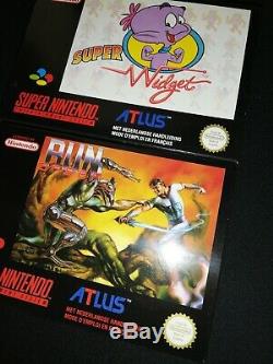 Super Widget & Run Saber New SNES Super Nintendo French FAH Completed Unopened