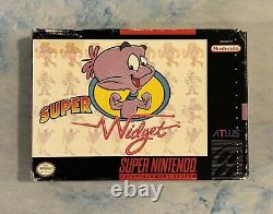 Super Widget (Super Nintendo SNES) Authentic Tested Cart Manual Box Rare