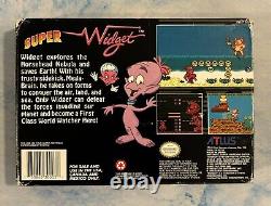 Super Widget (Super Nintendo SNES) Authentic Tested Cart Manual Box Rare