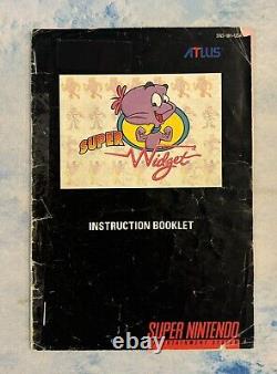 Super Widget (Super Nintendo SNES) Authentic Tested Cart Manual Box Rare