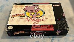 Super Widget (Super Nintendo SNES) Authentic Tested Cart Manual Box Rare