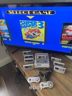 Super nintendo SNES HUGE console bundle 2 Pad 8 game Mario Street Fighter DK CL3
