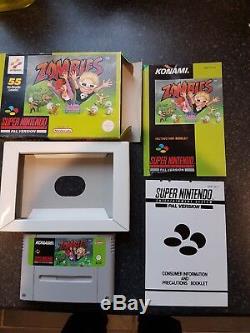 Super nintendo SNES ZOMBIES (PAL) konami 1993 boxed/complete UKV nice & RARE