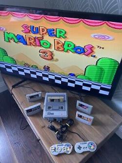 Super nintendo SNES console bundle 2 controller 5 game mario kart All Stars Mint