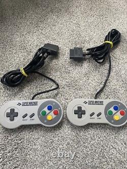 Super nintendo SNES console bundle 2 controller 5 game mario kart All Stars Mint