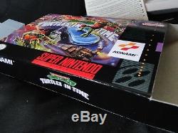 TMNT IV Turtles in Time SNES CIB AUTHENTIC Cart-Man-Dust-Tray With HQ Custom BOX