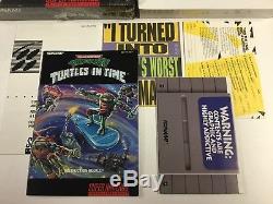TMNT Tournament + Turtles in Time Super Nintendo SNES CIB 100% Complete NM LOT