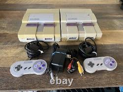 TWO Super Nintendo SNES Bundle With Controllers Plus 7 Authentic Games